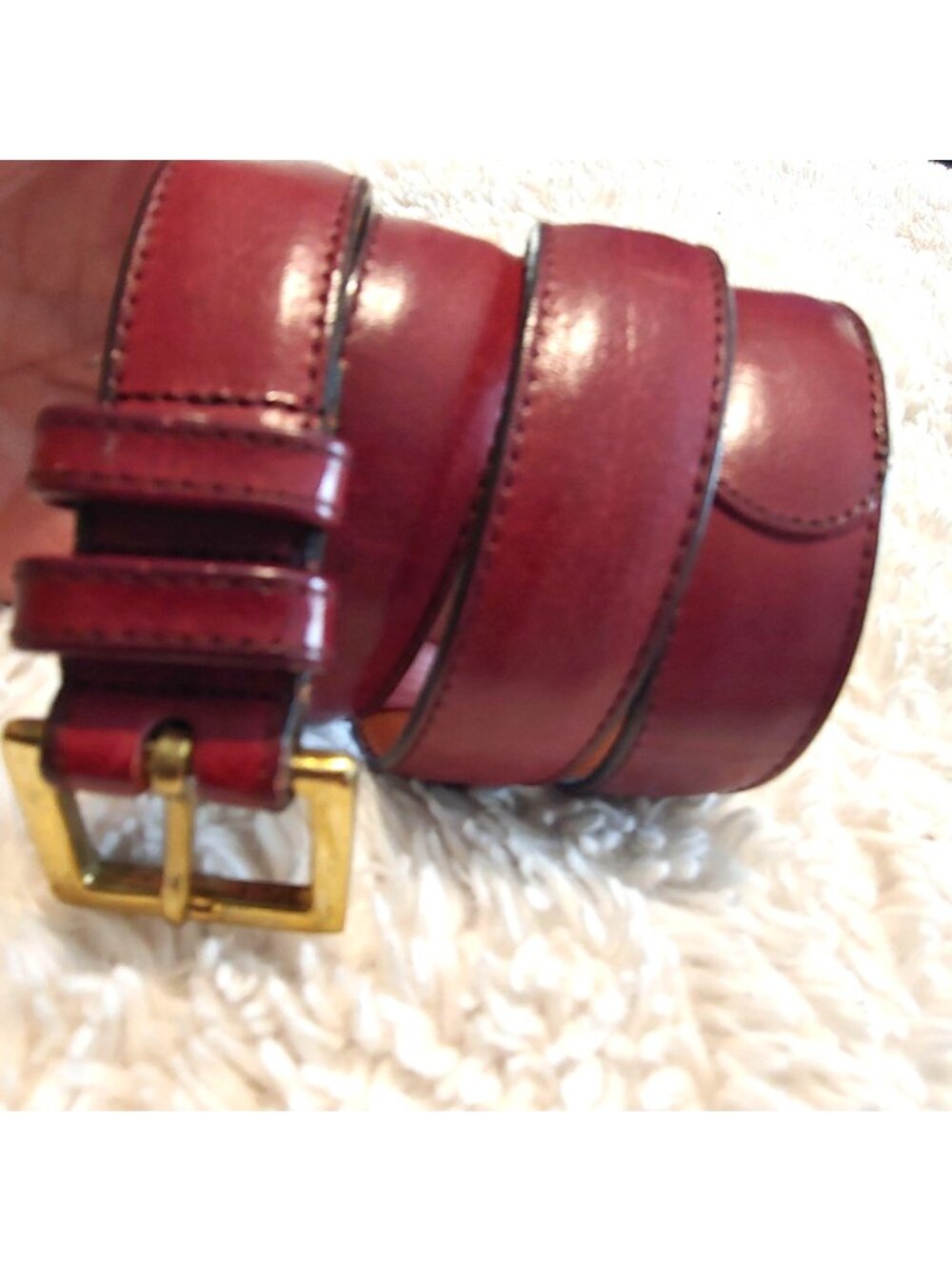 Coach Brown Leather Belt Brass Buckle Classic Preppy Quiet Luxury Designer 34